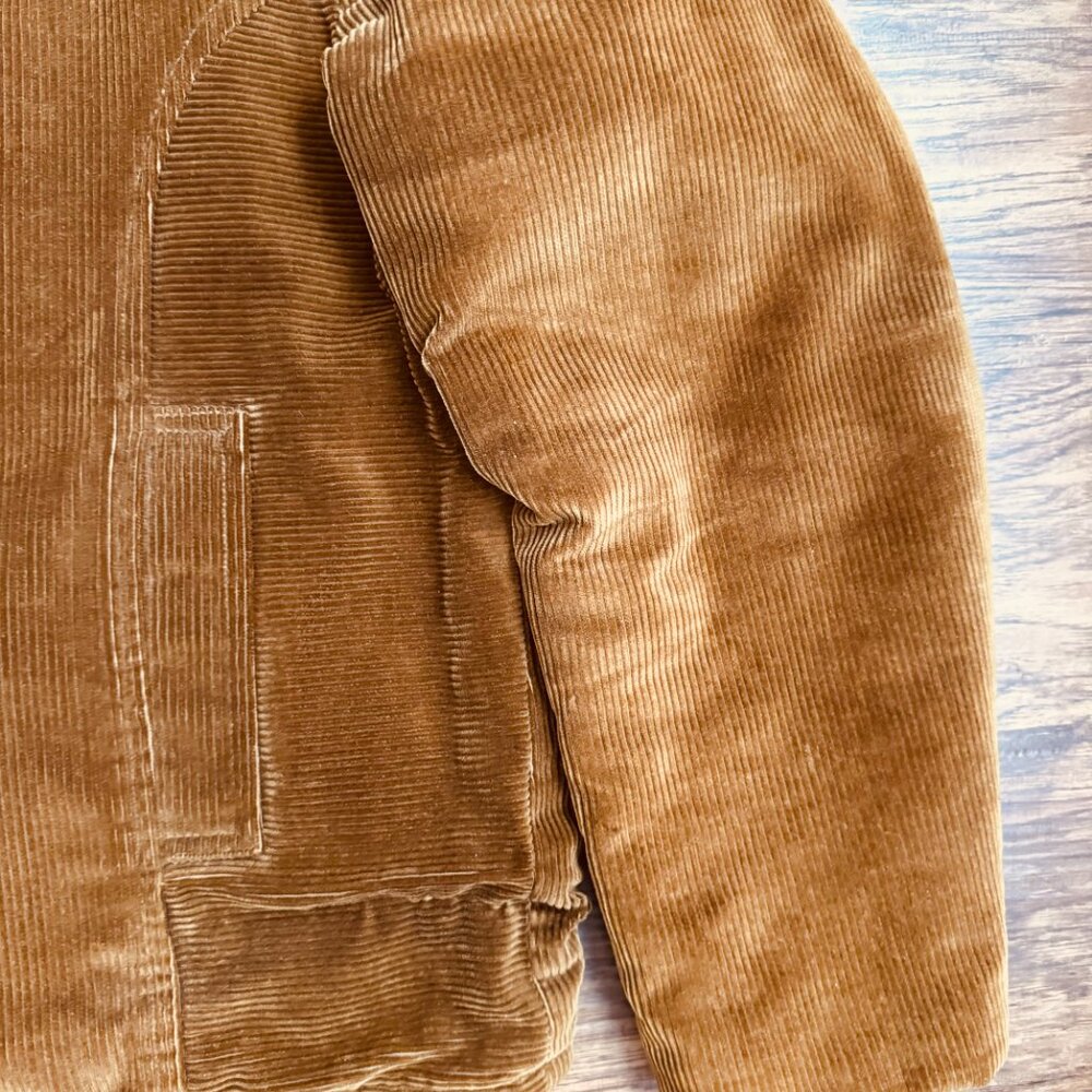 Vintage Campus Outerwear Mens 42 Brown Corduroy Fur Lined Jacket USA - Picture 2 of 6